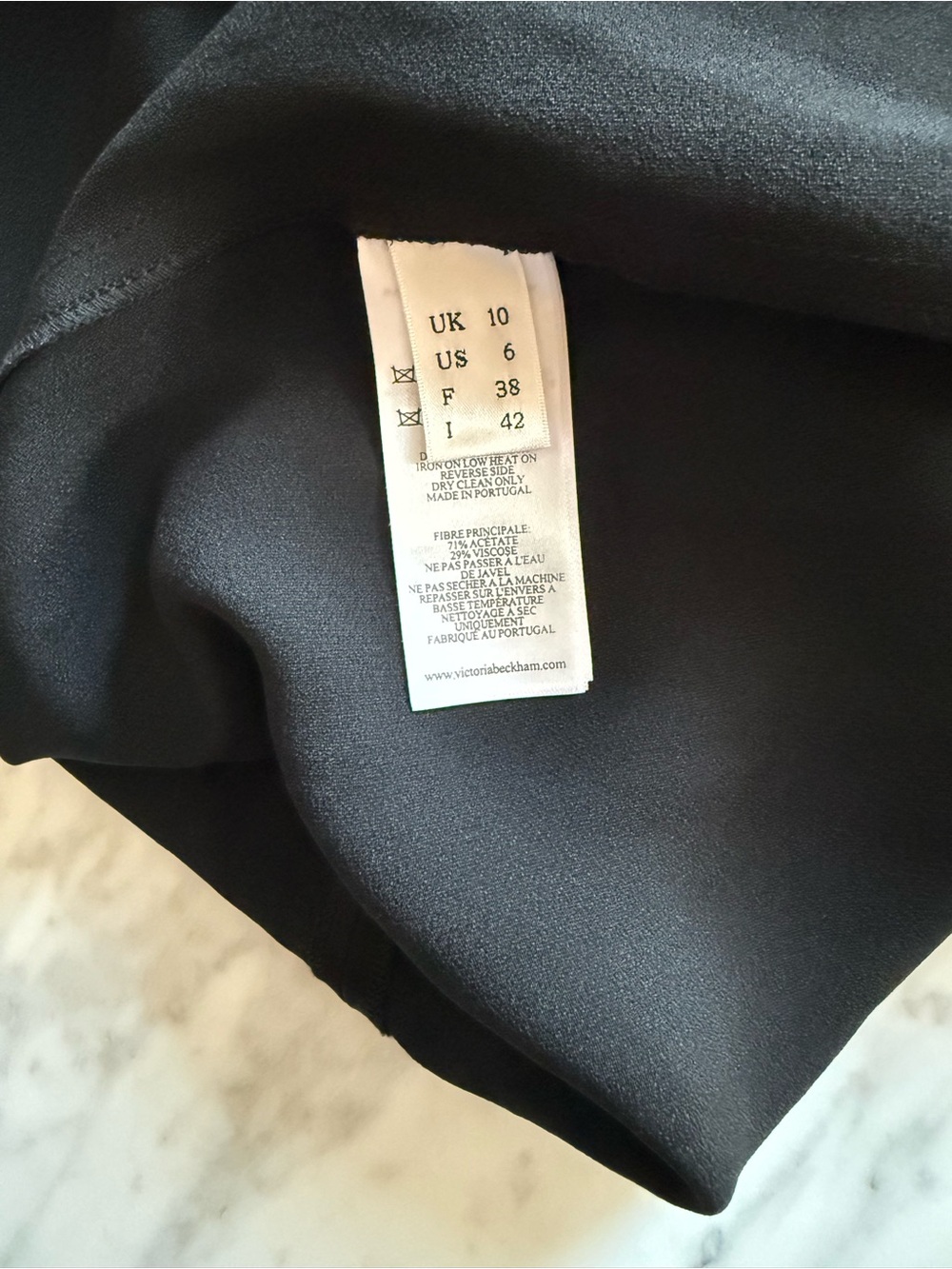 VICTORIA BECKHAM Twisted-Front Satin Midi Dress Sz 6 - Picture 4 of 6